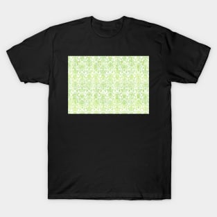 Light Green White Damask Watercolor Pattern T-Shirt